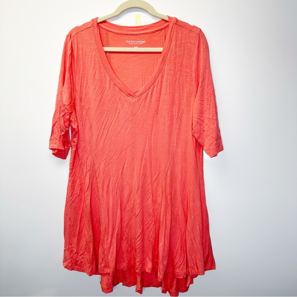Soft Surroundings Coral V-Neck Tunic